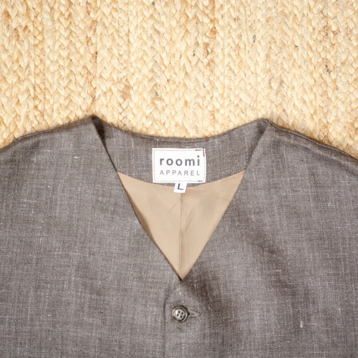 Kamali Waistcoat | Brown Irish Linen - Image 2