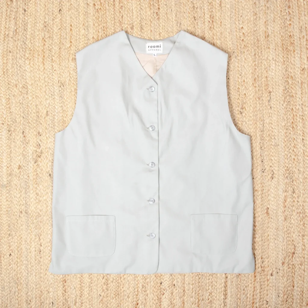 Kamali Waistcoat | Stone Moleskin Cotton