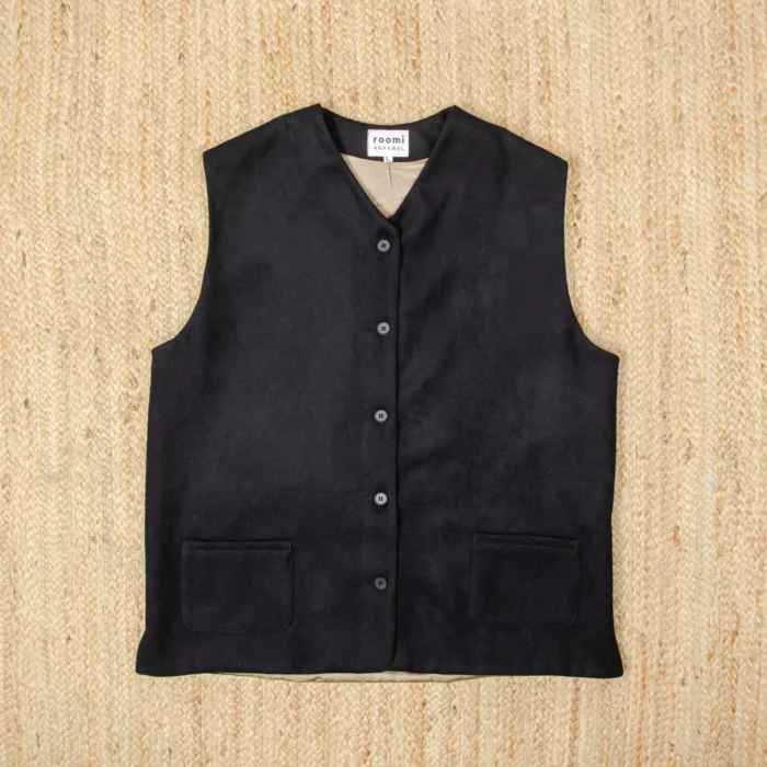 Kamali Waistcoat | Black Wool - Image 1
