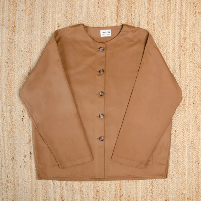 Levin Jacket | Caramel Brushed Cotton - Image 1