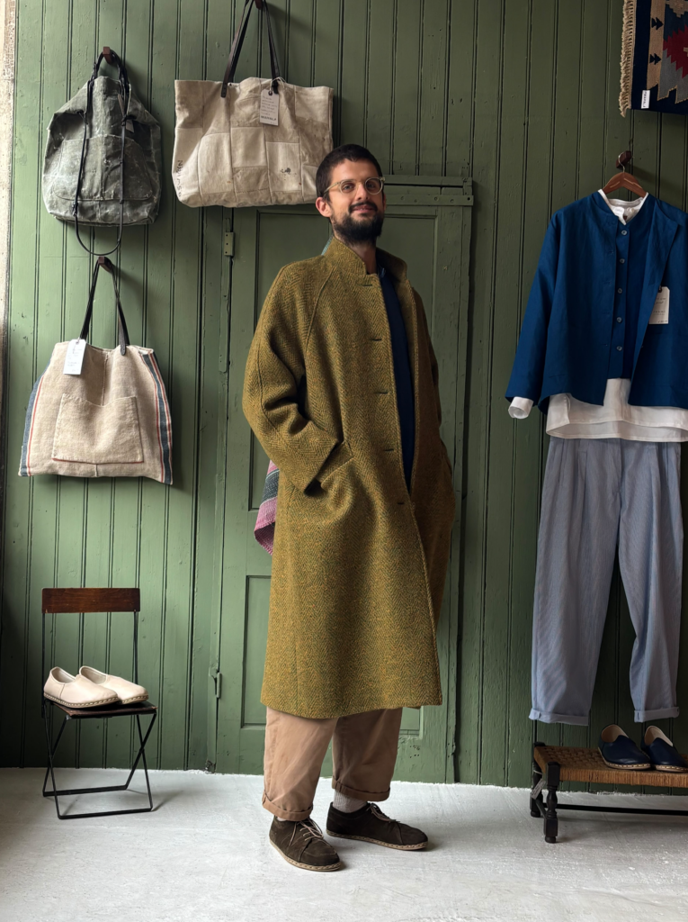 Hansom Overcoat | Mustard Jumbo Donegal Tweed