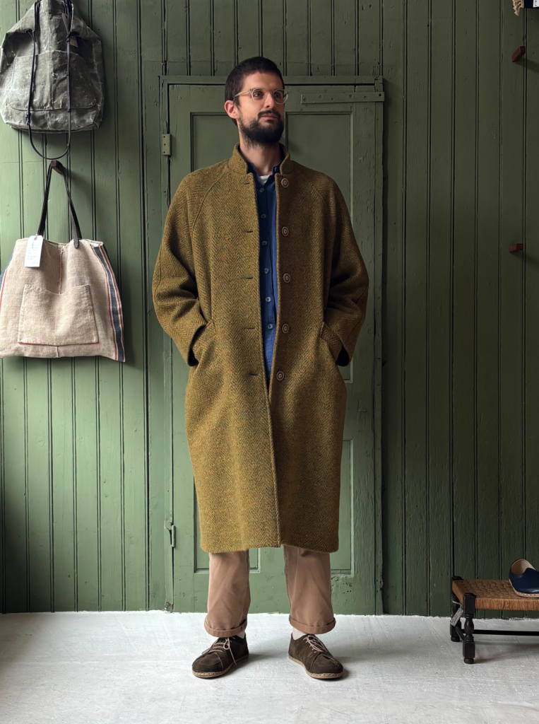 Hansom Overcoat | Mustard Jumbo Donegal Tweed