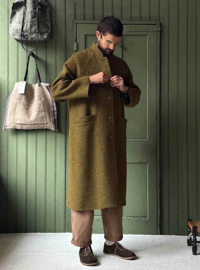 Hansom Overcoat | Mustard Jumbo Donegal Tweed
