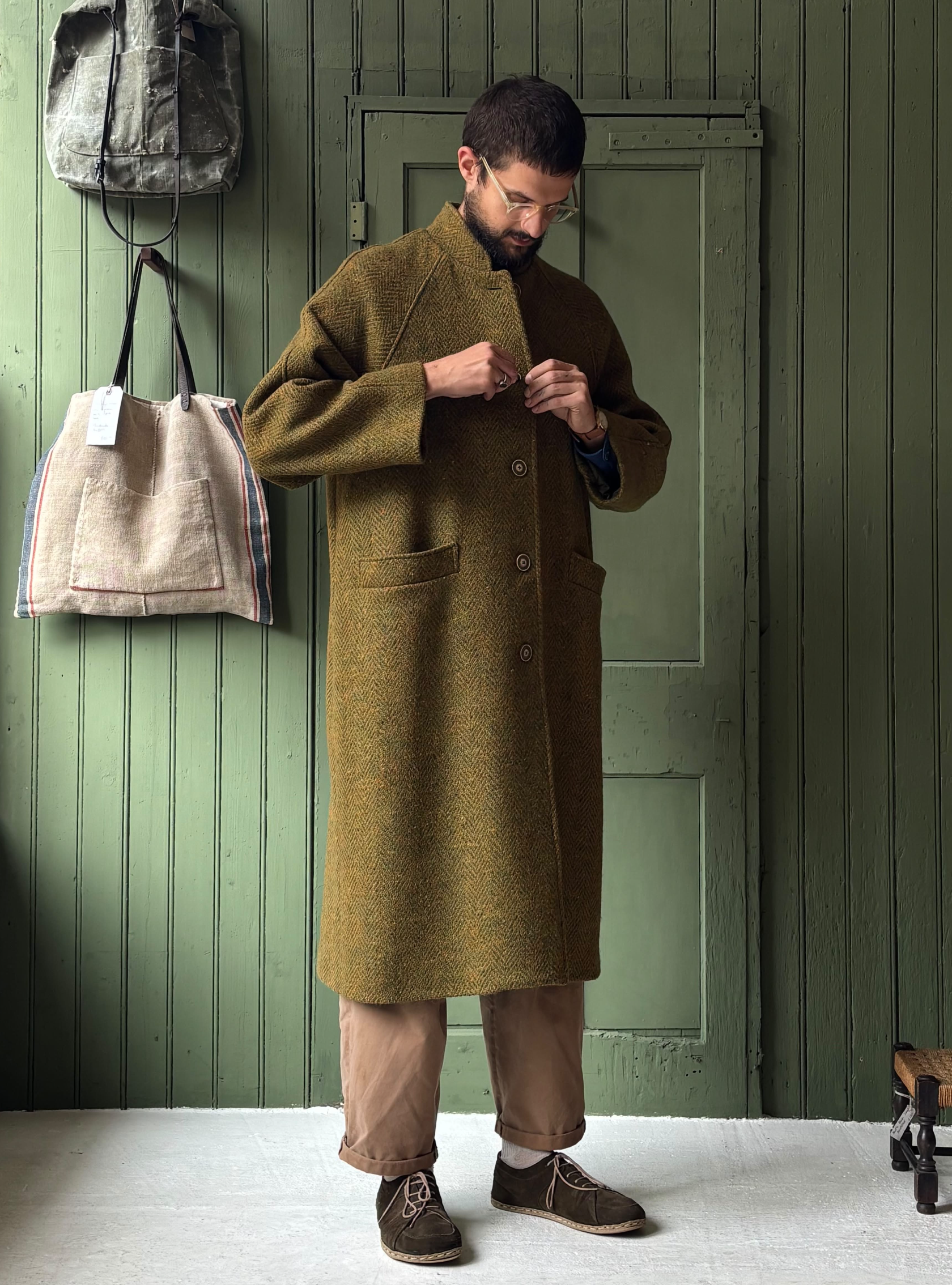 Hansom Overcoat | Mustard Jumbo Donegal Tweed - Image 6