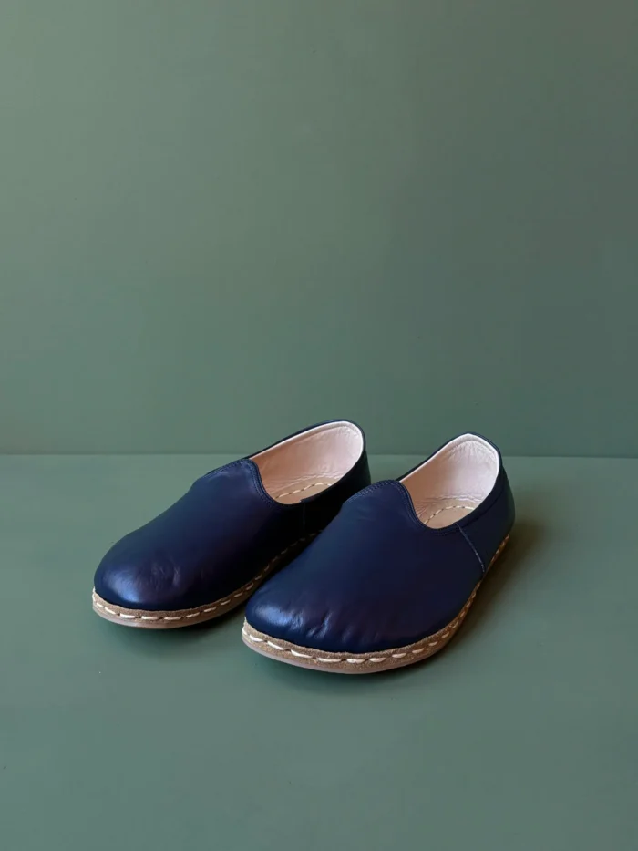 Barefoot Yemeni Shoes | Navy Leather - Image 1