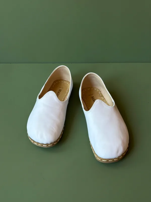 Barefoot Yemeni Shoes | White Leather