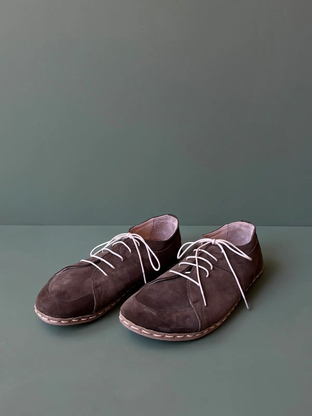 Barefoot Yemeni Sneakers | Olive Suede - Image 1