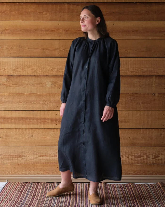 Dorothea Dress | Black Irish Linen - Image 1