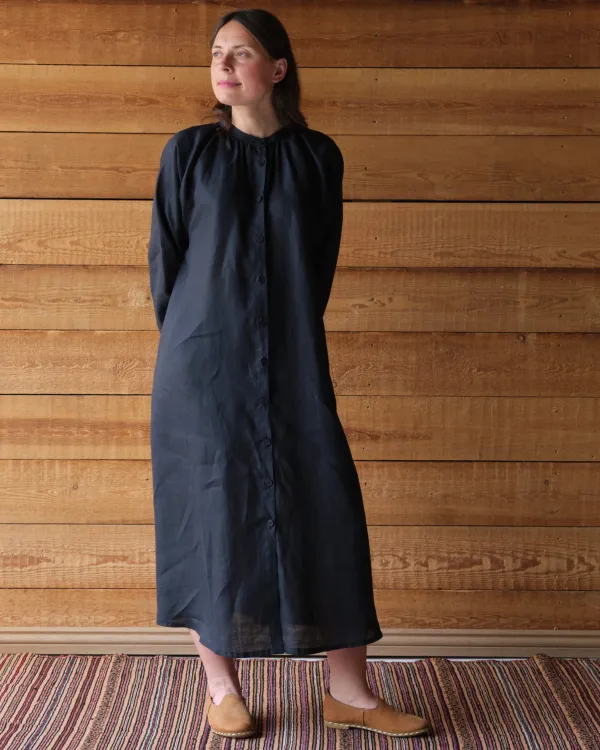 Dorothea Dress | Black Irish Linen