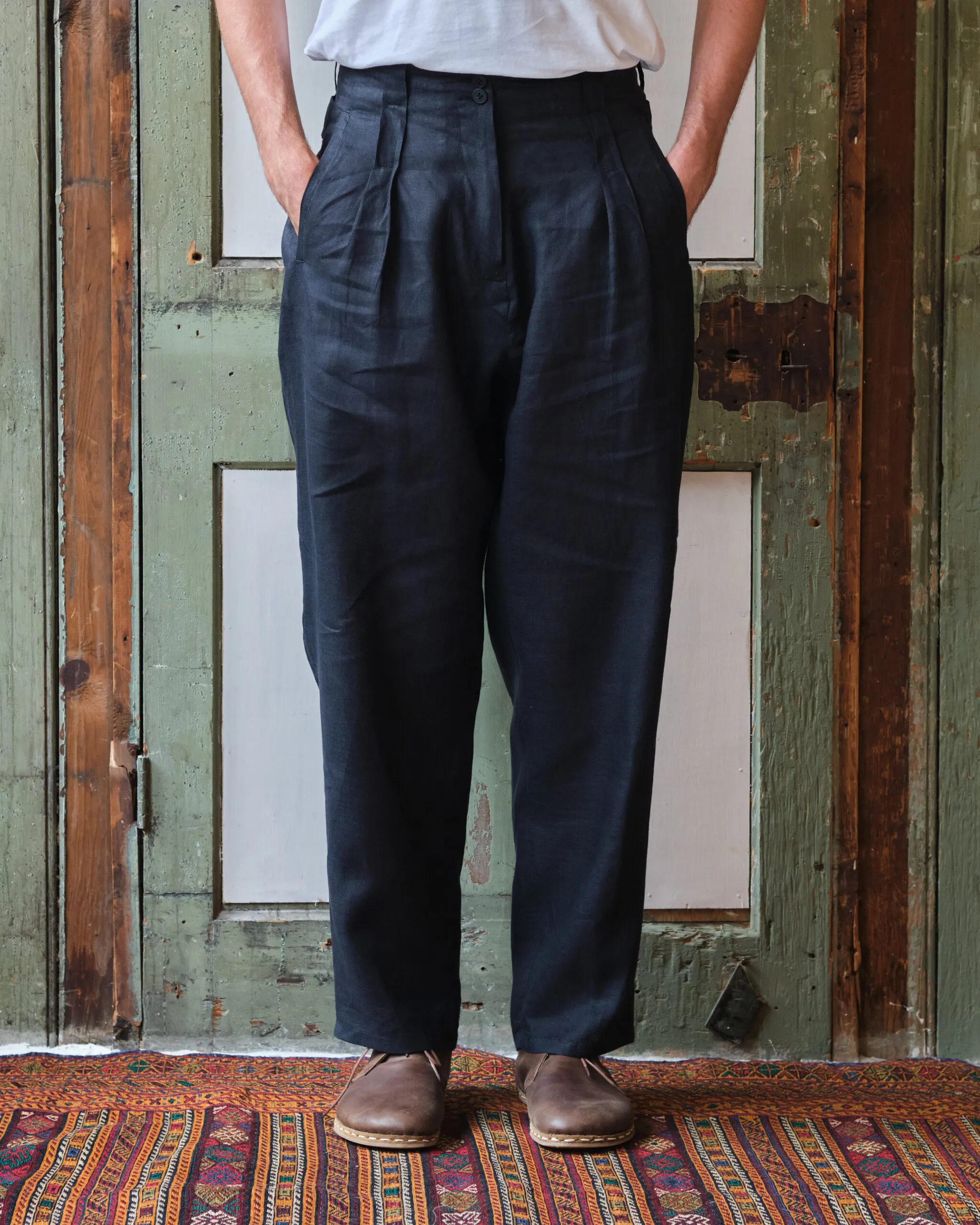 Gardener Trousers | Black Irish Linen - Image 2