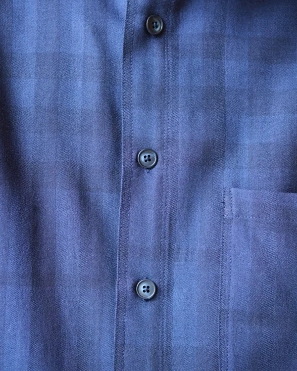 Panza Shirt | Navy Check Wool