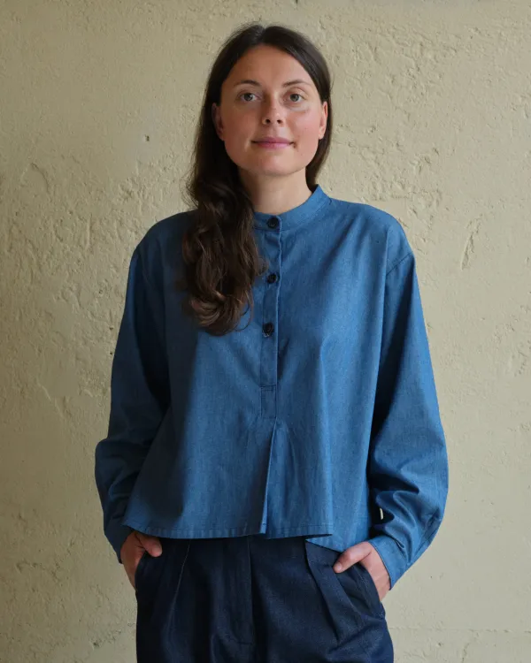 Etta Blouse | Cobalt Chambray