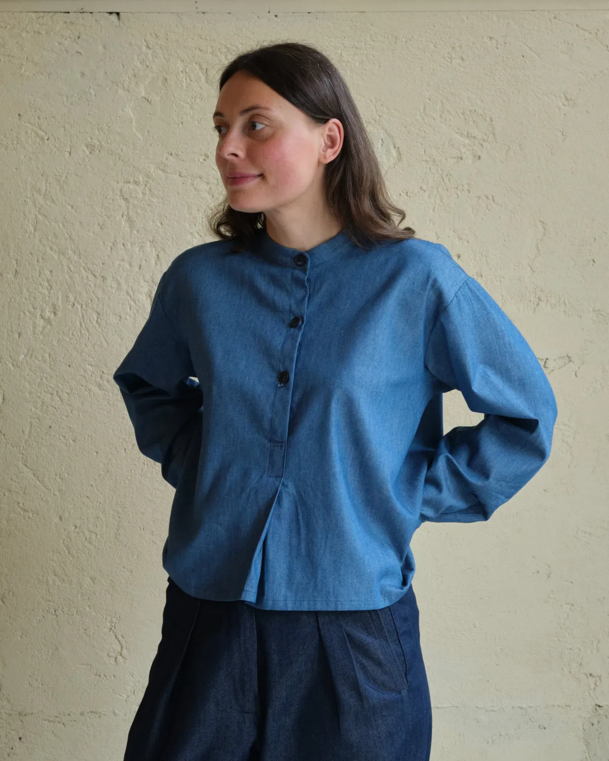 Etta Blouse | Cobalt Chambray - Image 4