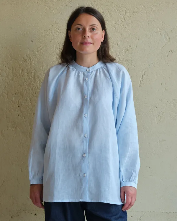 Clementine Blouse | Light Blue Irish Linen