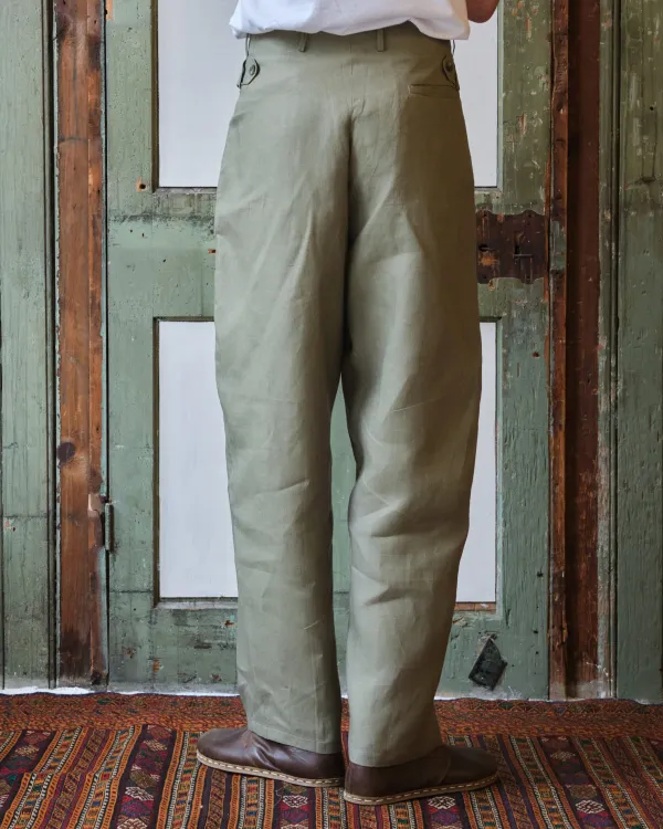 Gardener Trousers | Olive Irish Linen