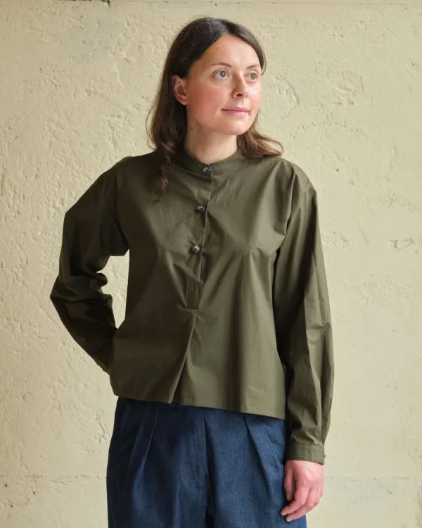 Etta Blouse | Olive Poplin