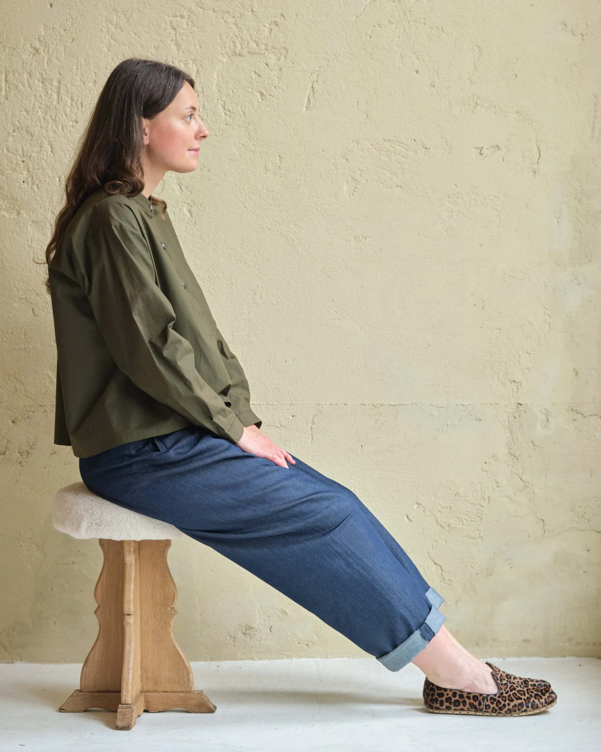 Etta Blouse | Olive Poplin - Image 1