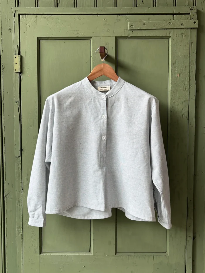 Etta Blouse | Mist Blue Cotton - Image 1