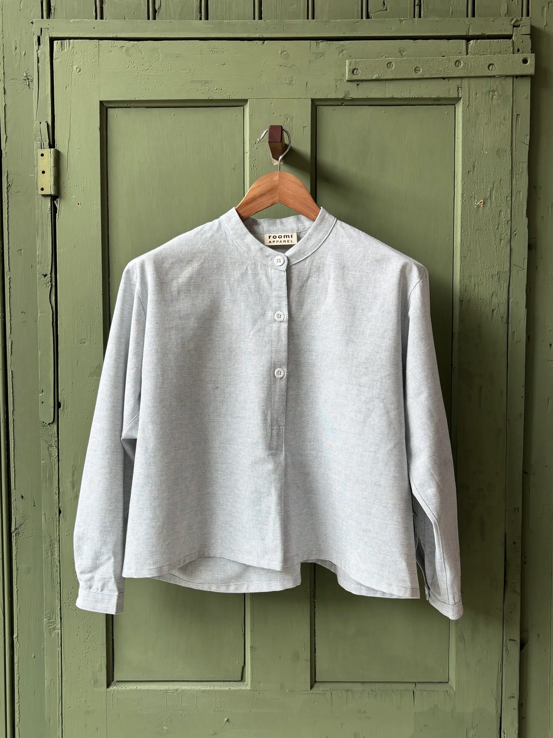 Etta Blouse | Mist Blue Cotton - Image 1