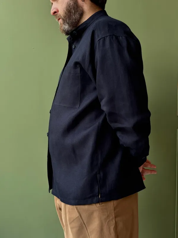 Panza Shirt | Dark Navy Linen