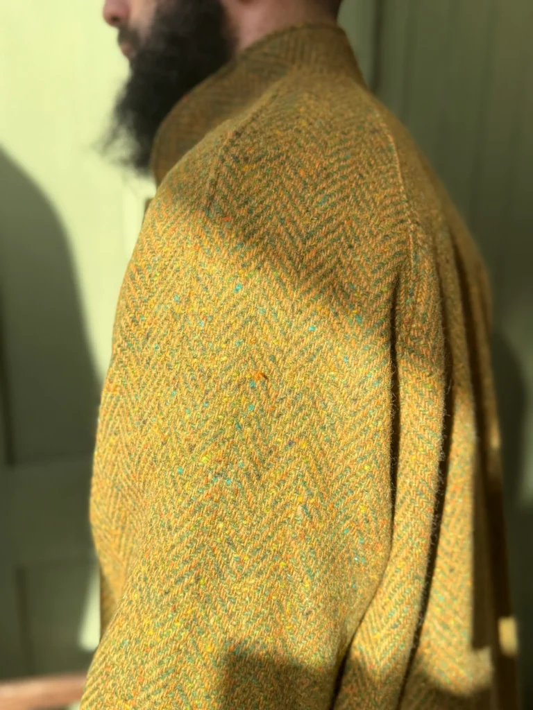 Hansom Overcoat | Mustard Jumbo Donegal Tweed