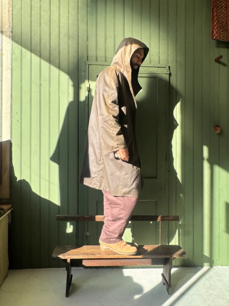 Drover Raincoat | Dark Olive Waxed Cotton