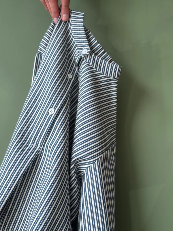 Etta Blouse | Navy & White Striped Denim