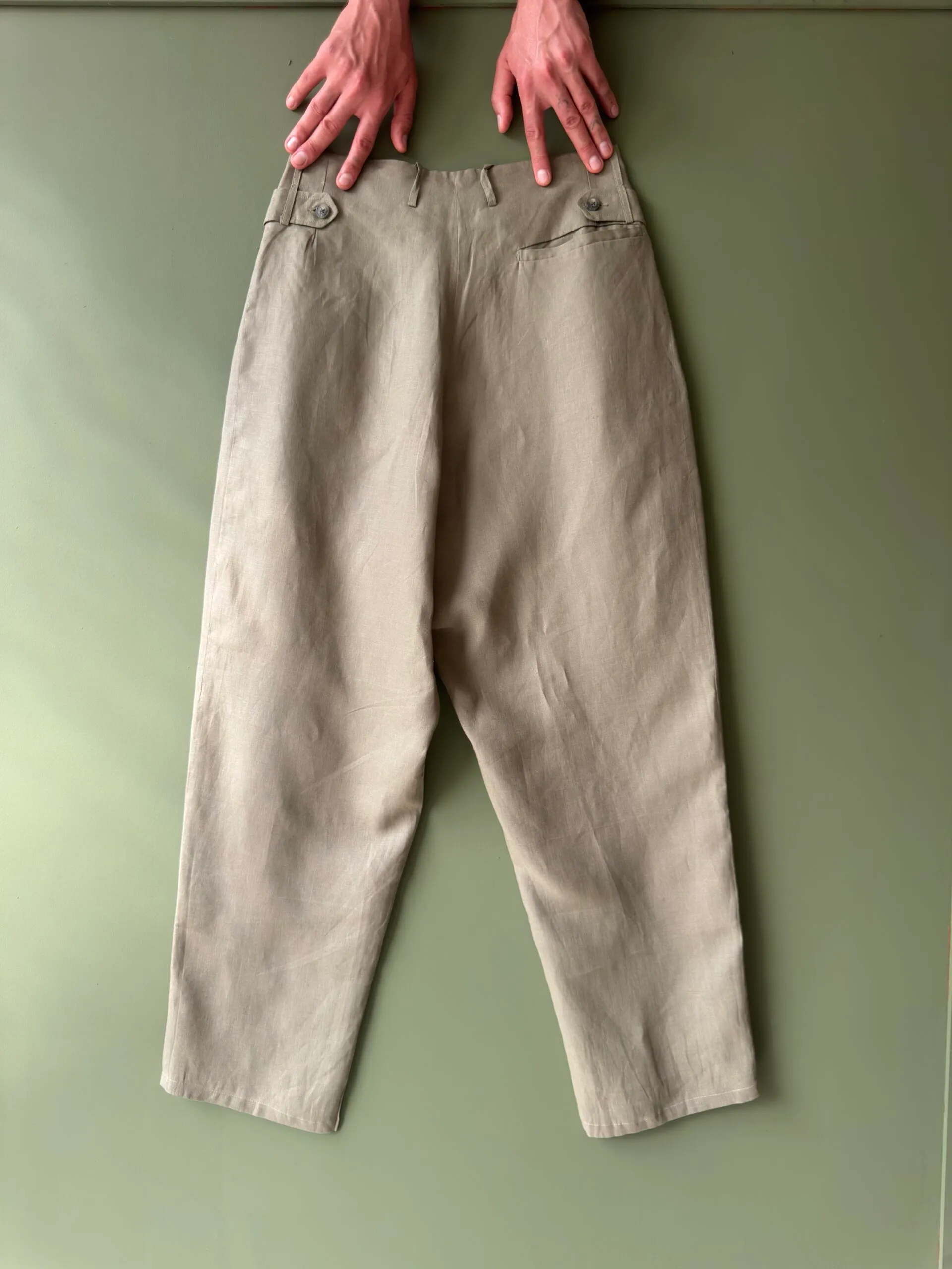 Gardener Trousers | Khaki Irish Linen - Image 2