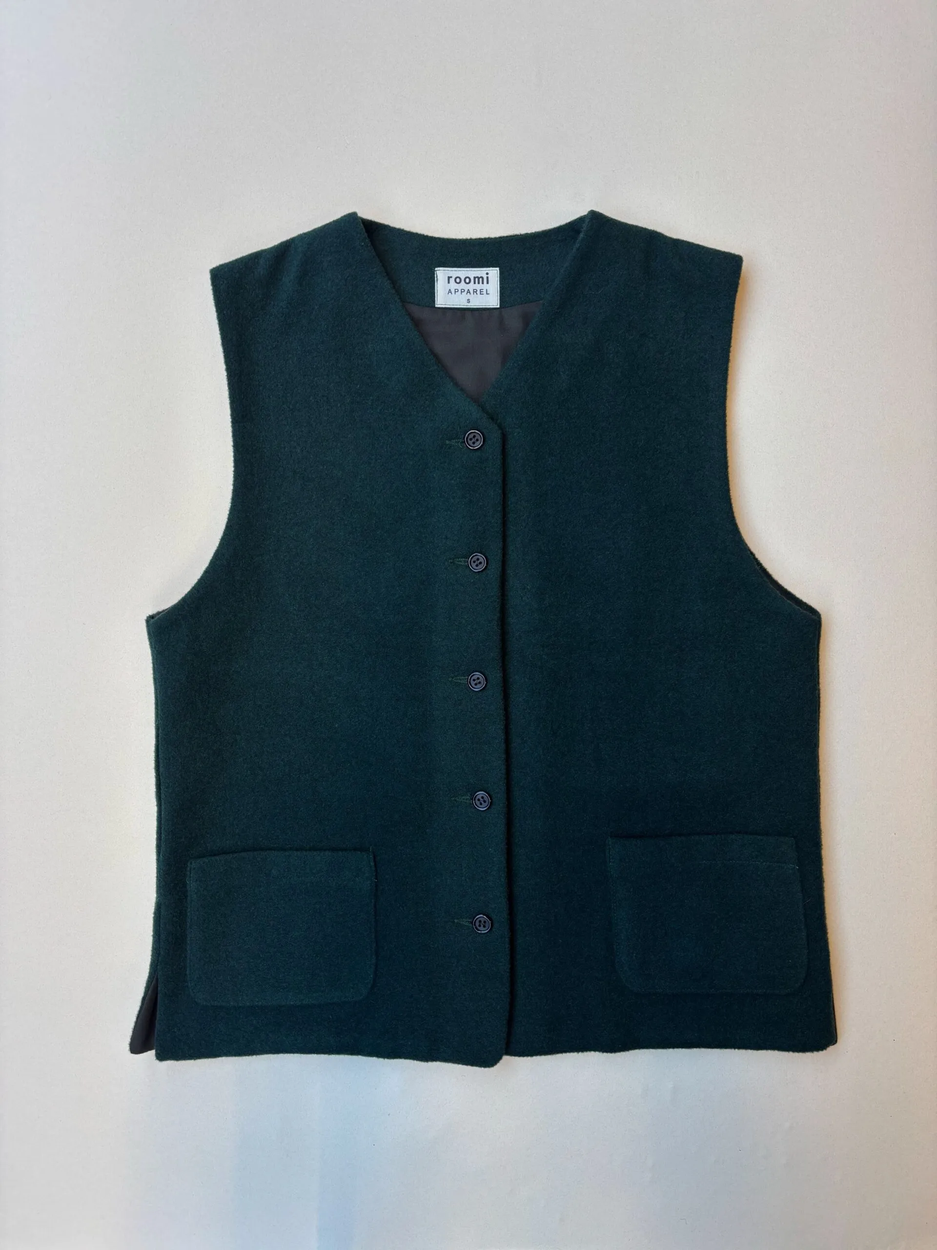 Kamali Waistcoat | Green Wool - Image 1