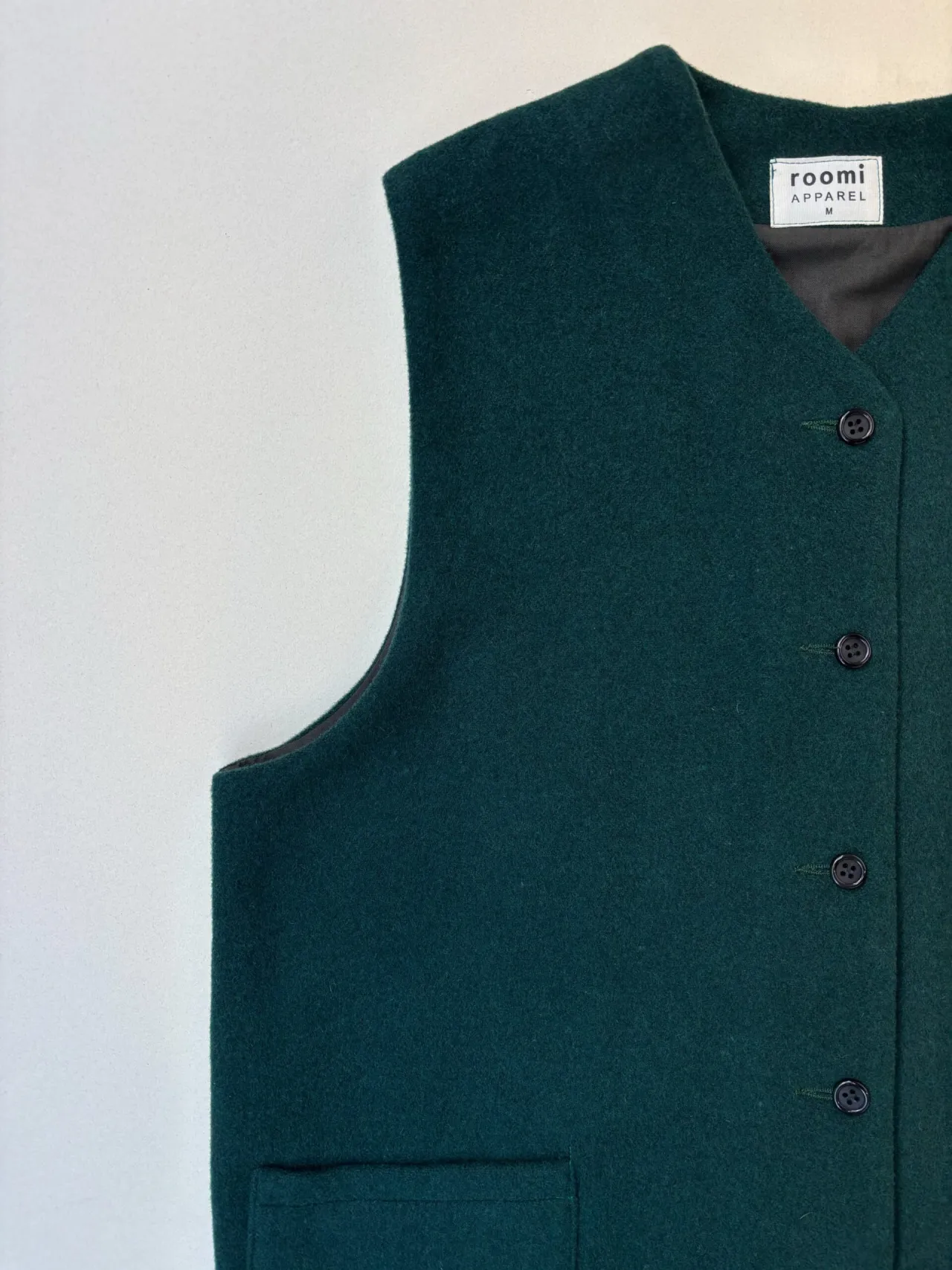 Kamali Waistcoat | Green Wool - Image 4