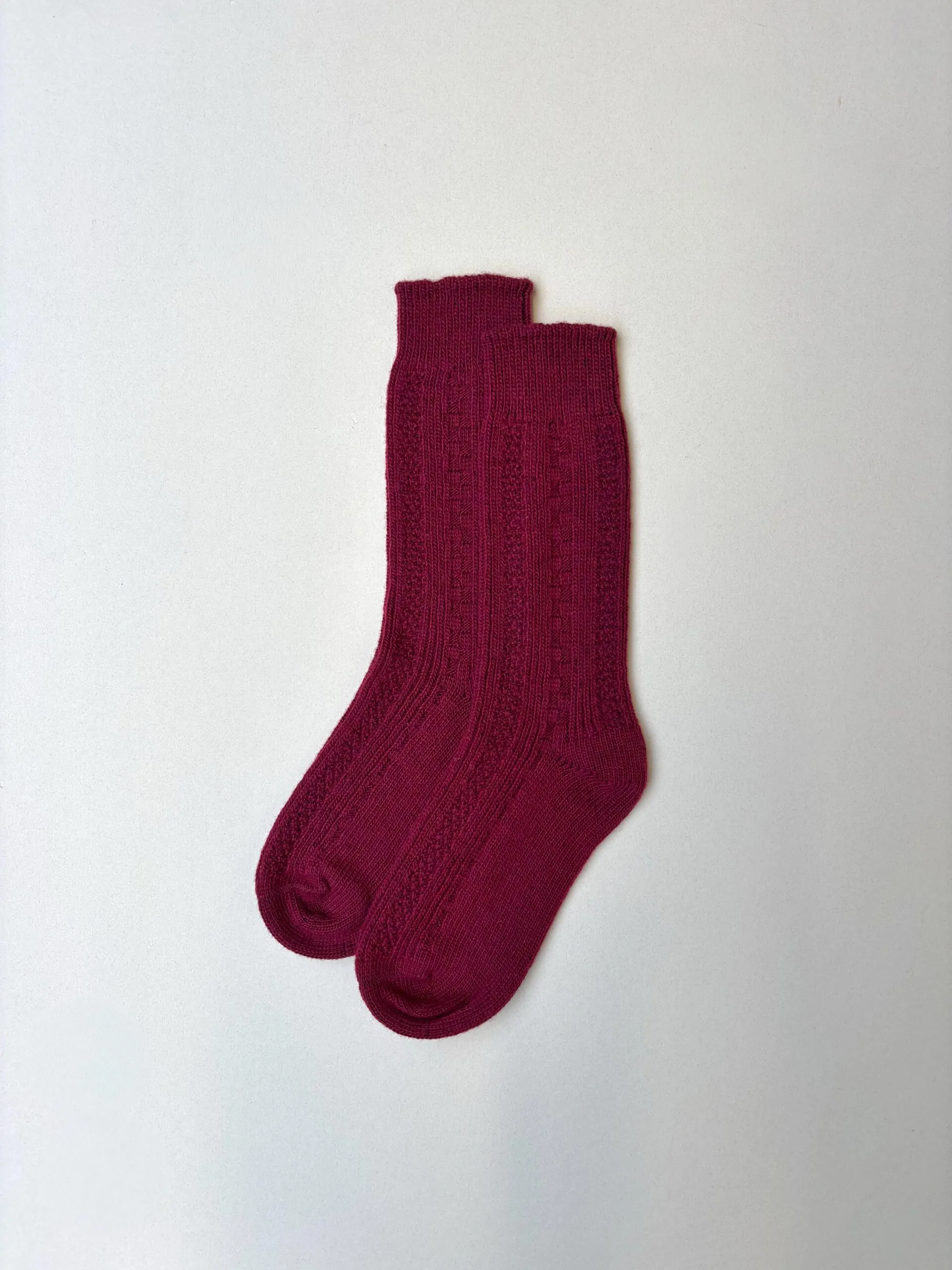 Socks | Burgundy Merino Wool - Image 1