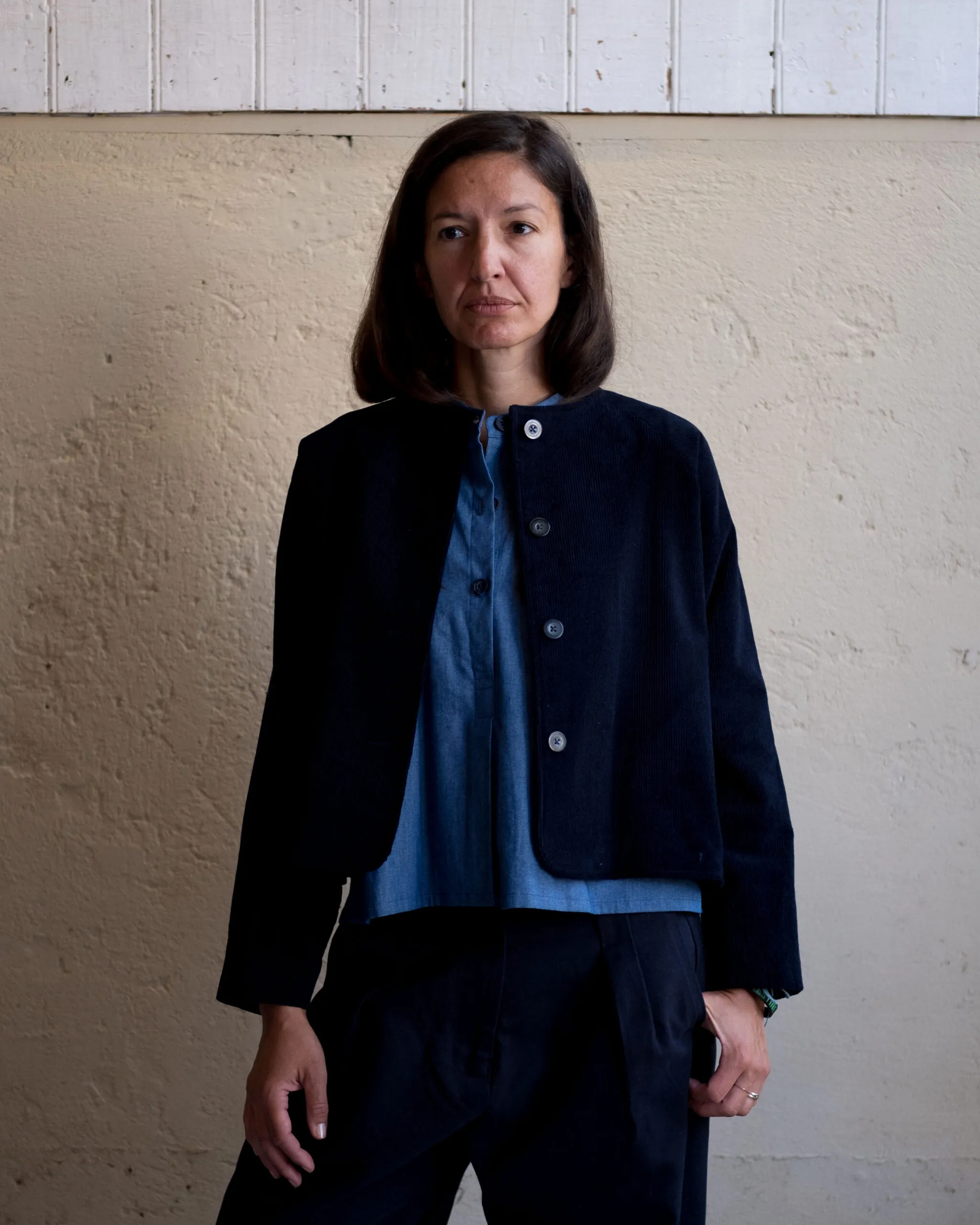 Maria Jacket | Navy Needlecord - Image 2