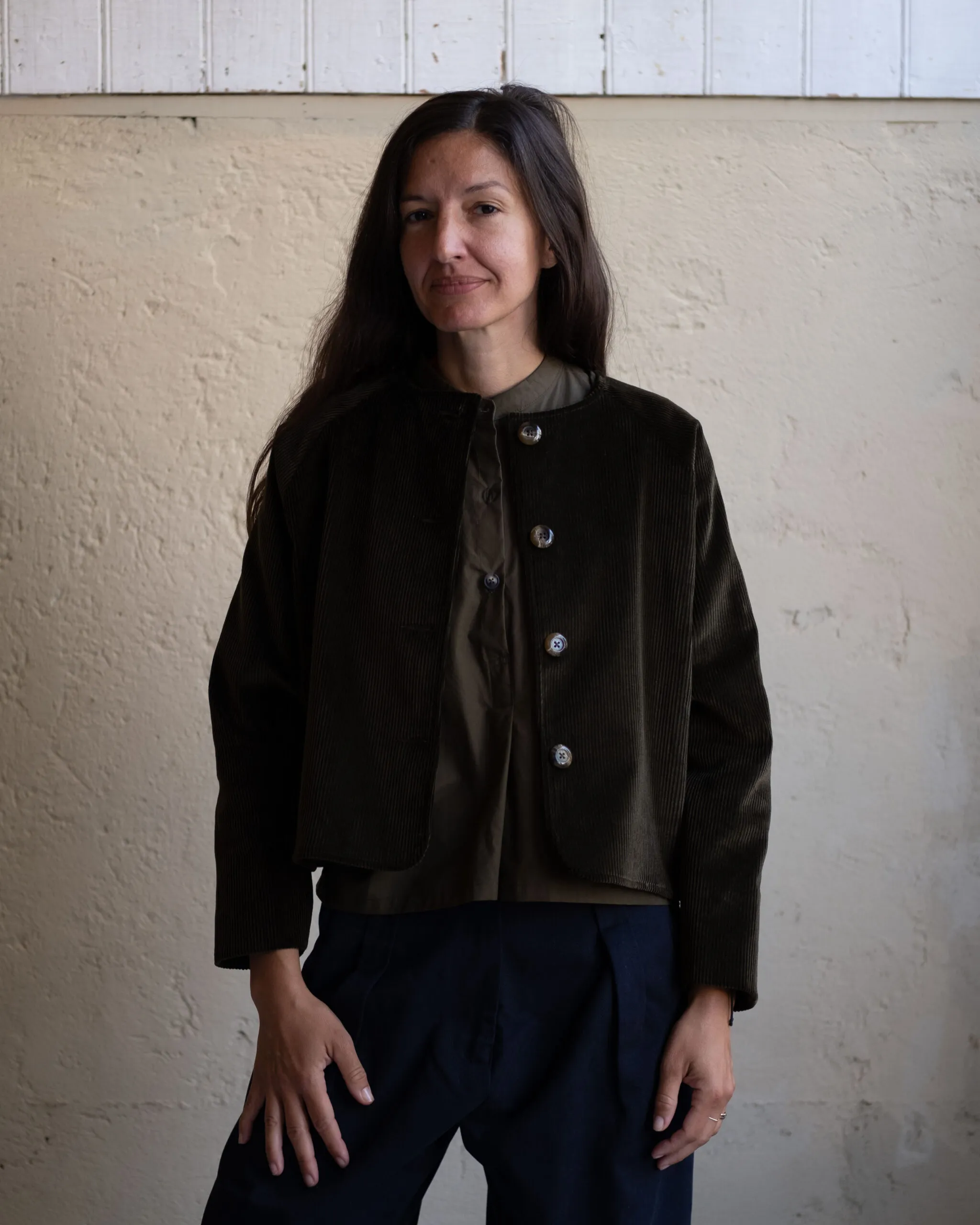 Maria Jacket | Dark Olive Brisbane Cord - Image 2