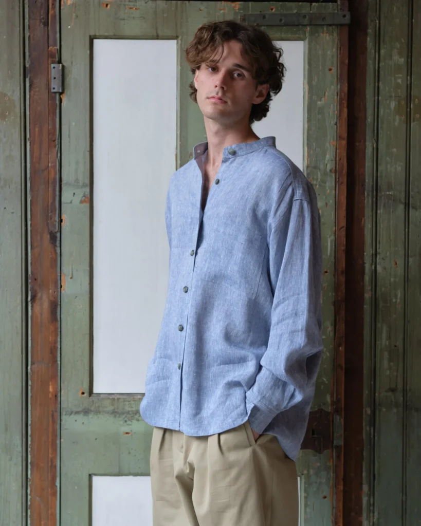 Panza Shirt | Pale Blue Irish Linen
