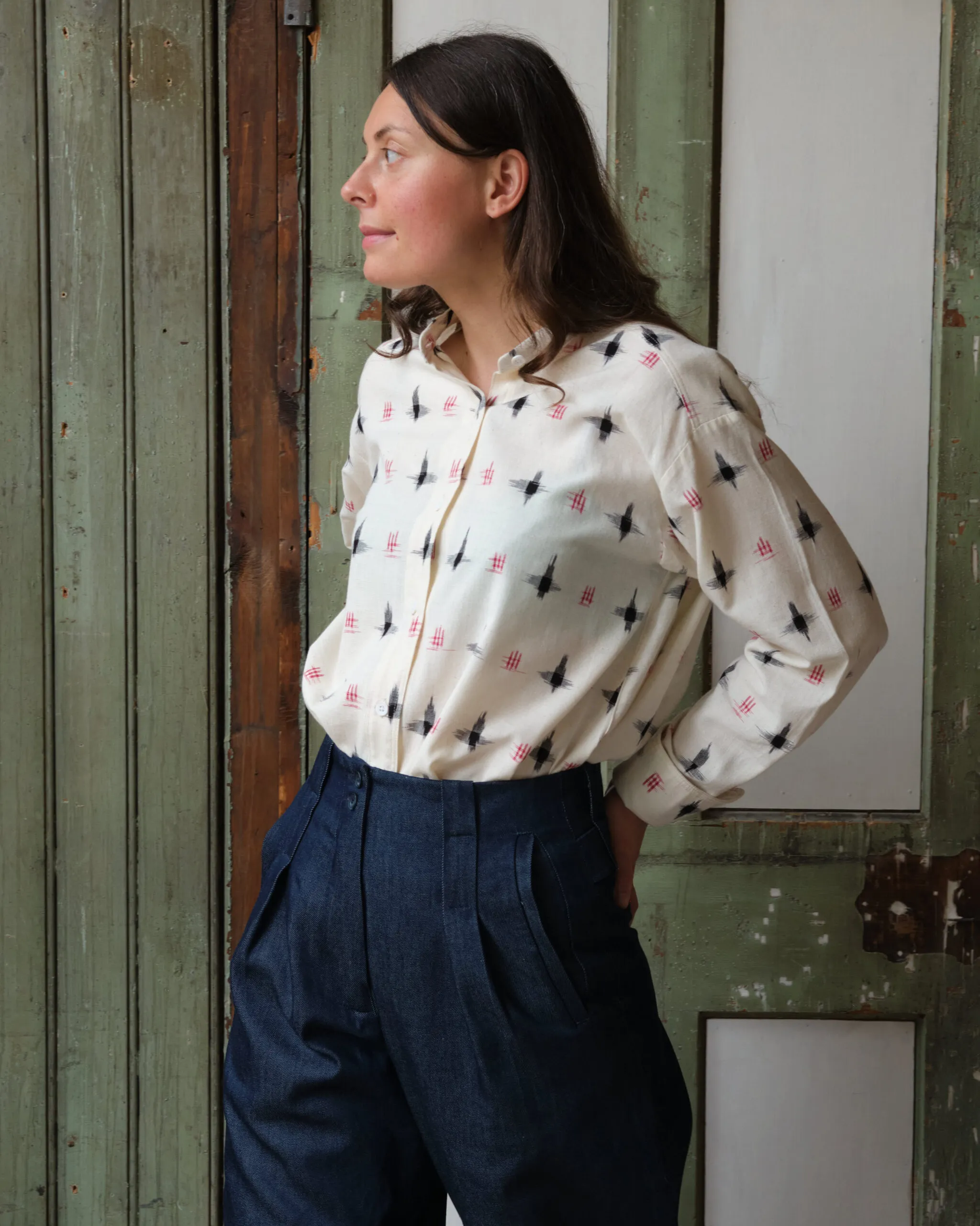 Boyfriend Blouse | Patterned Ikat - Image 1