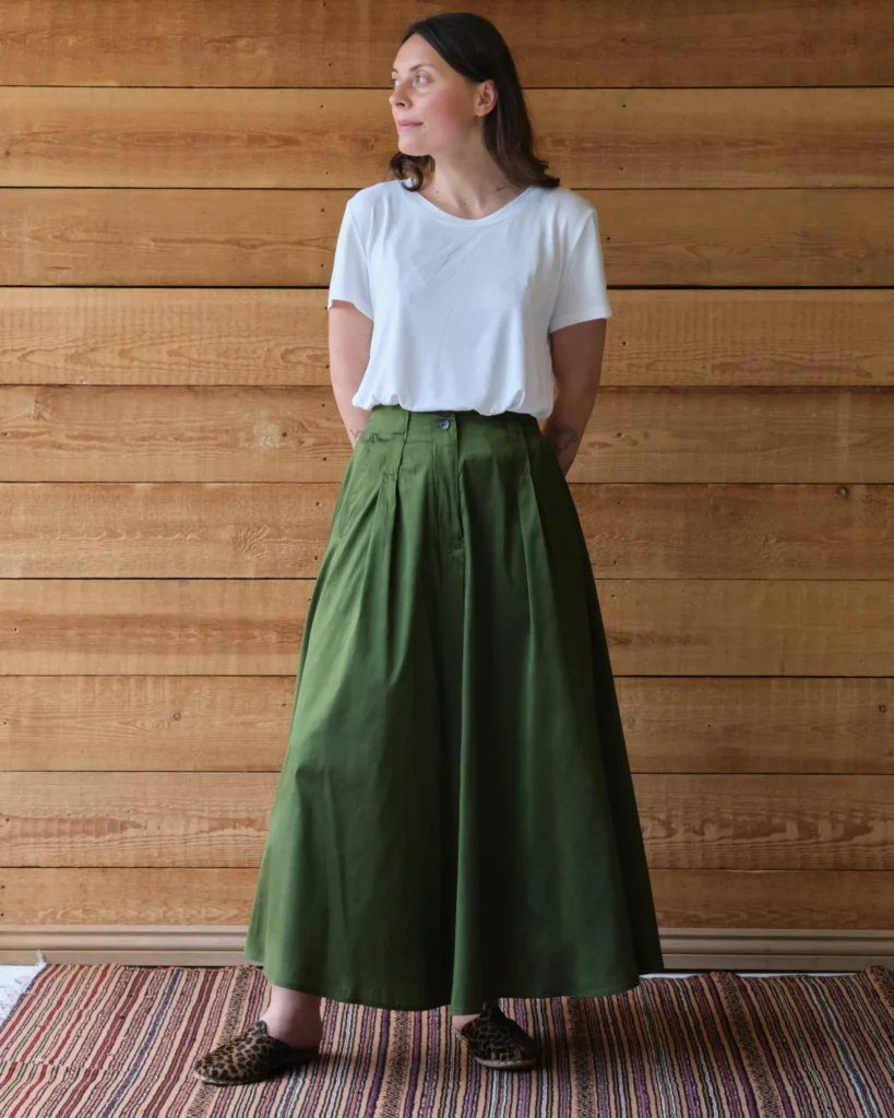 Coralie Skirt | Moss Green Silk