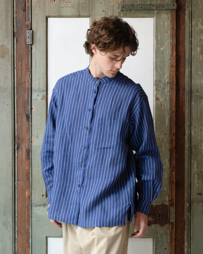 Panza Shirt | Indigo Striped Heavy Cotton