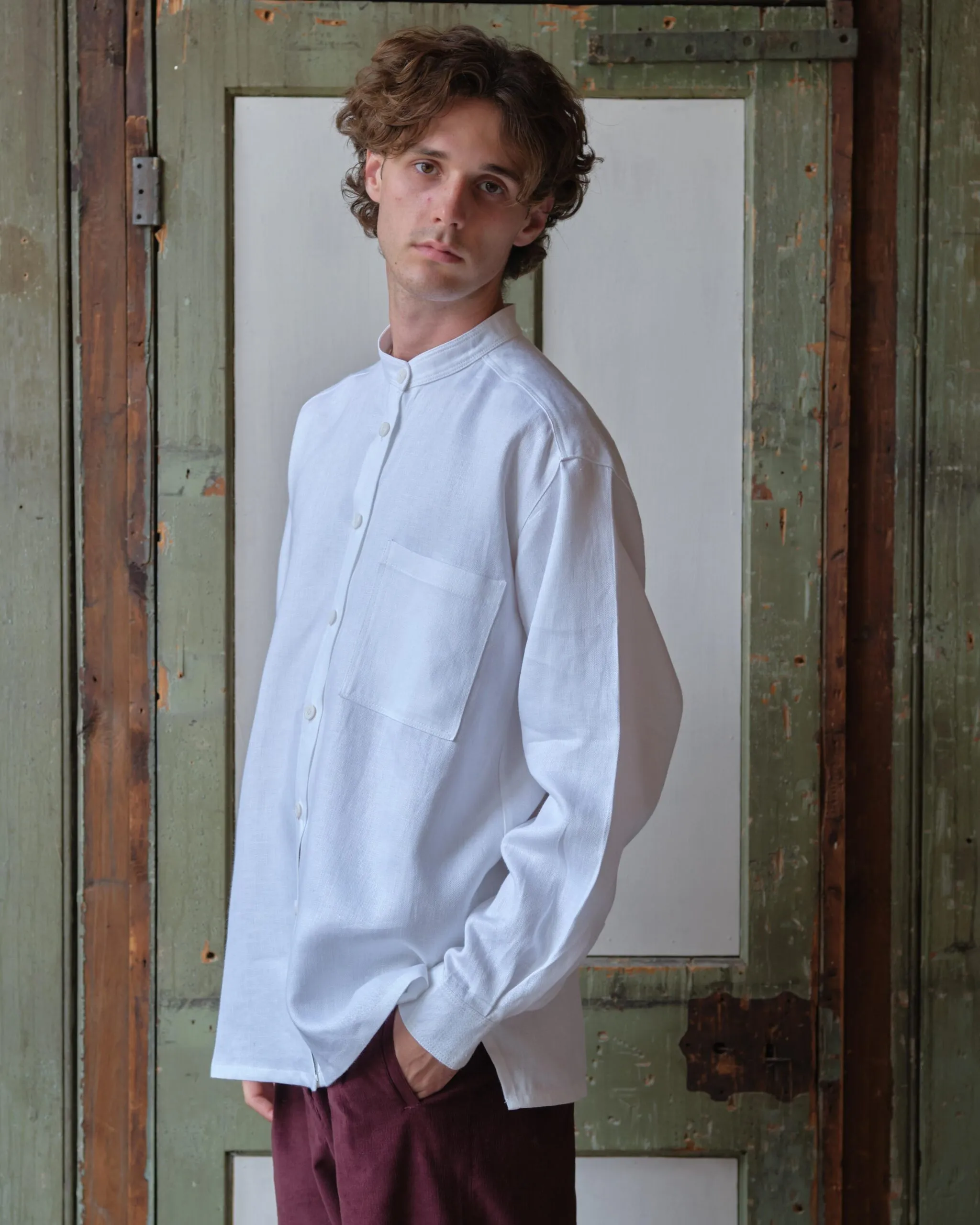 Panza Shirt | White Irish Linen - Image 1