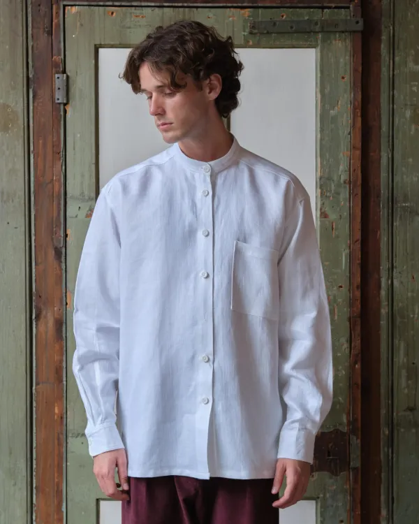 Panza Shirt | White Irish Linen