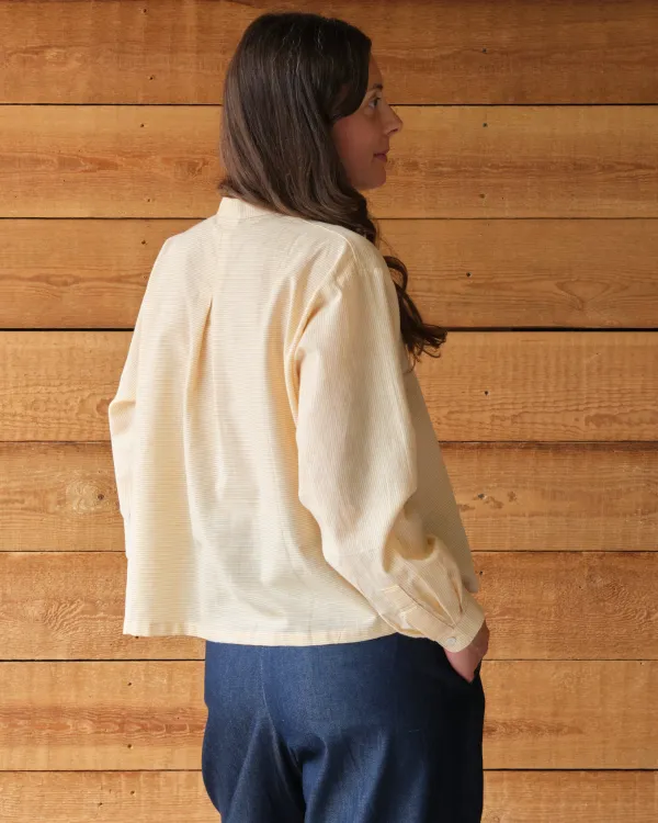 Etta Blouse | Yellow Handloom Cotton