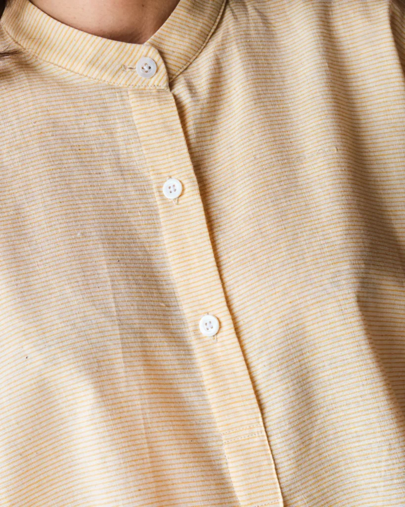 Etta Blouse | Yellow Handloom Cotton