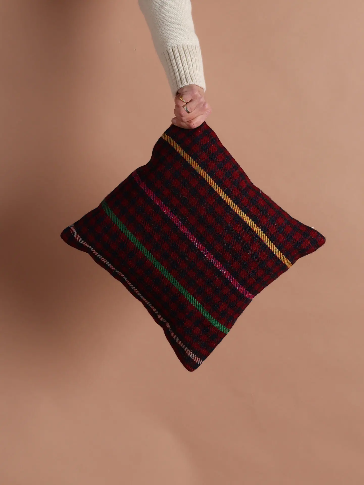 Checked Kilim Cushion - Image 1