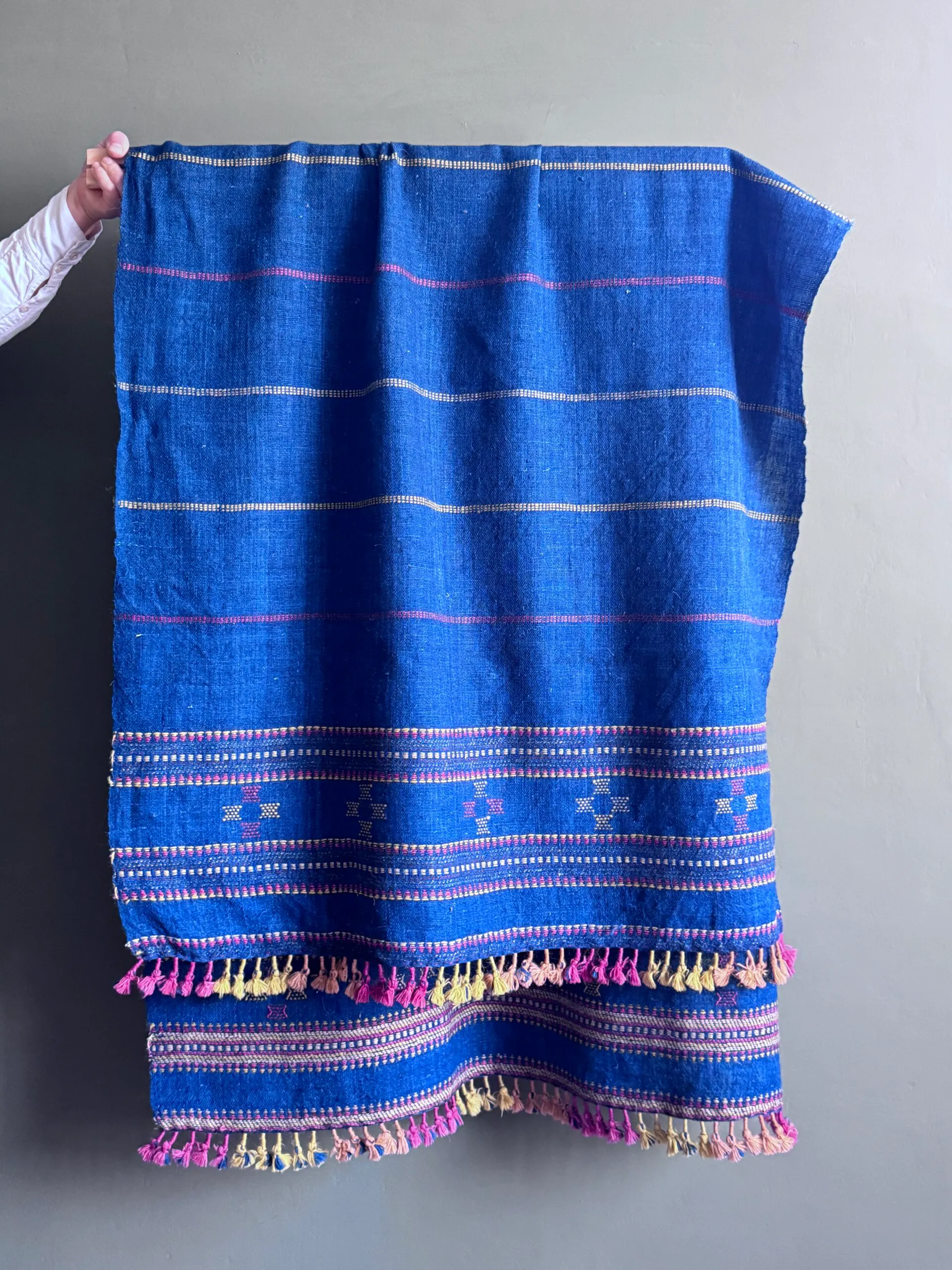 Indigo Handloom Wool Kutch Throw - Image 1