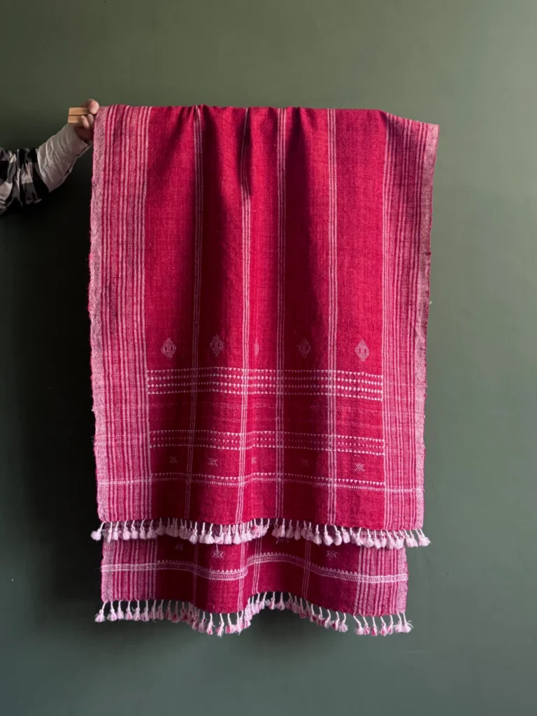 Red Handloom Wool Kutch Throw