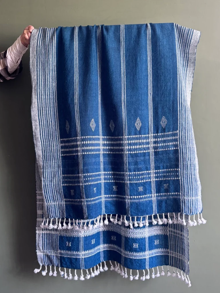 Blue Handloom Wool Kutch Throw