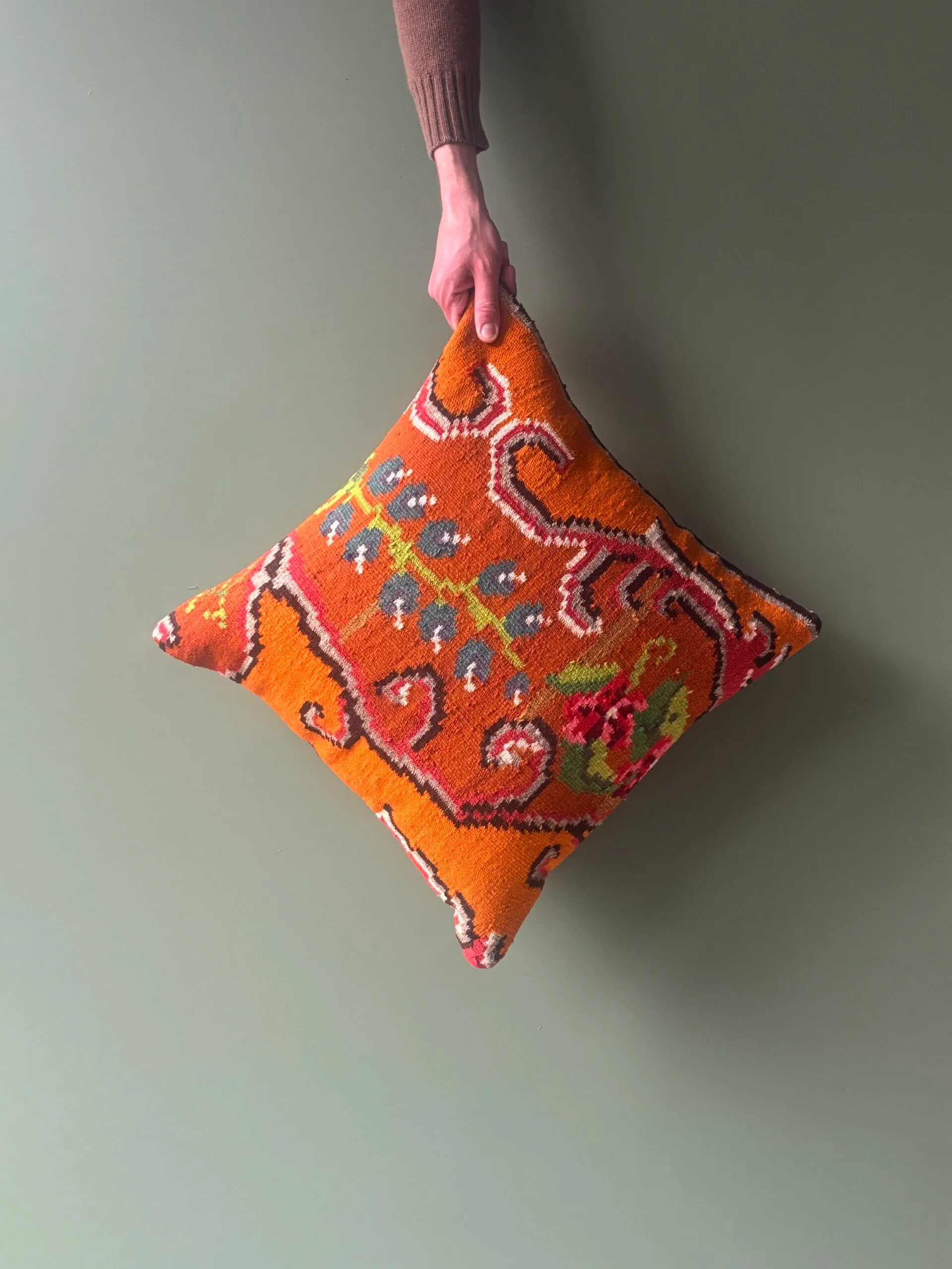 Orange Moldovan Kilim Cushion - Image 2