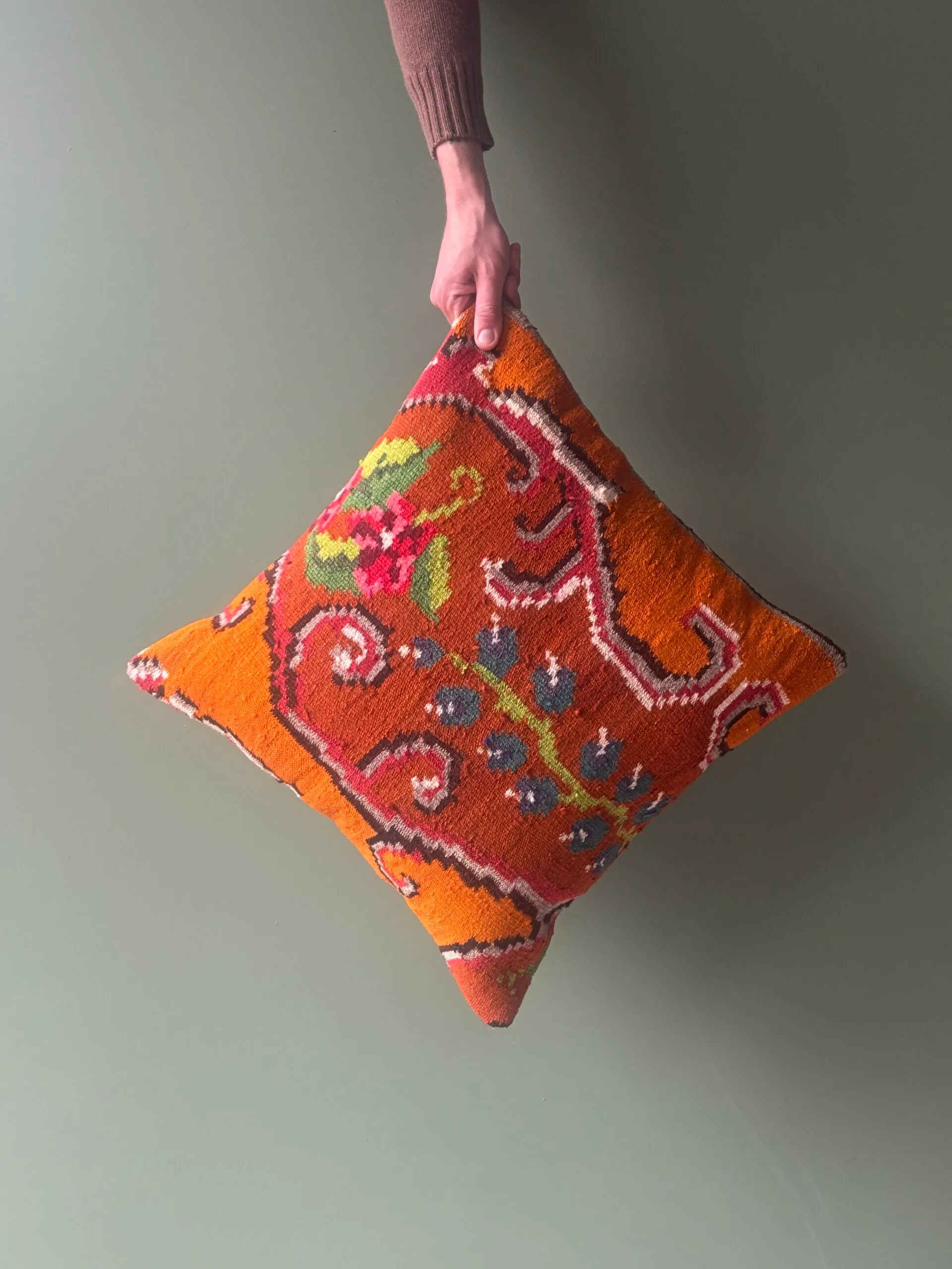 Orange Moldovan Kilim Cushion - Image 6