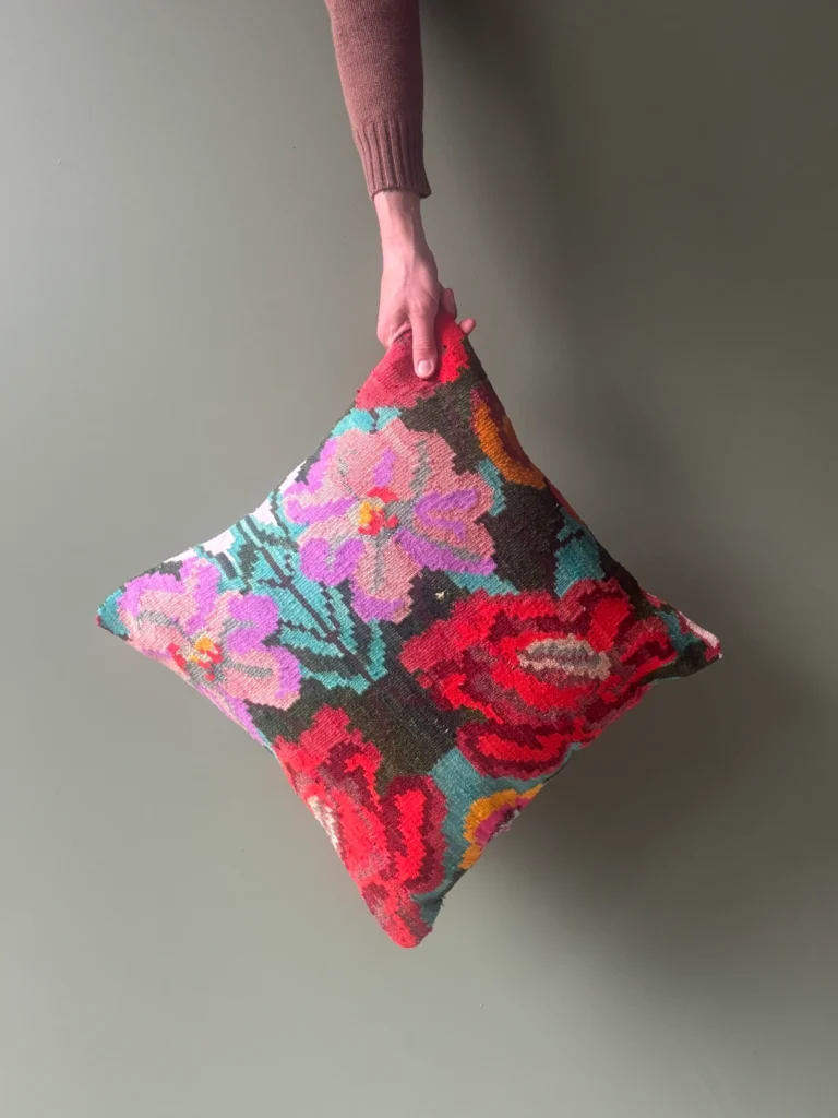 Black Moldovan Kilim Cushion