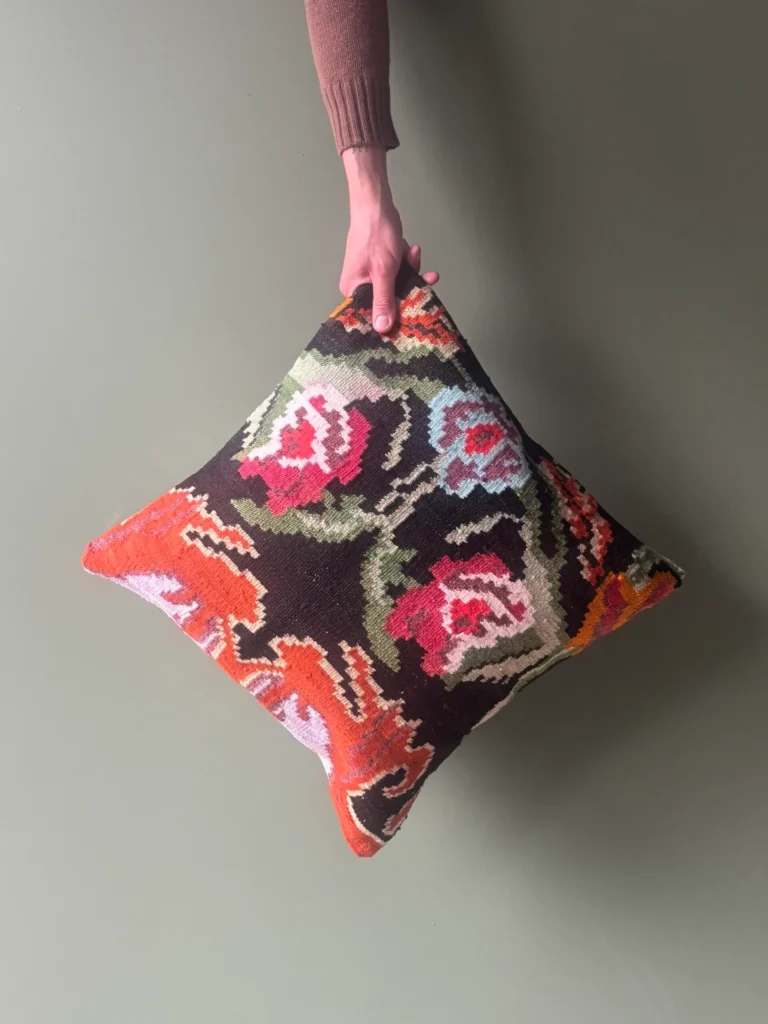 Black Moldovan Kilim Cushion