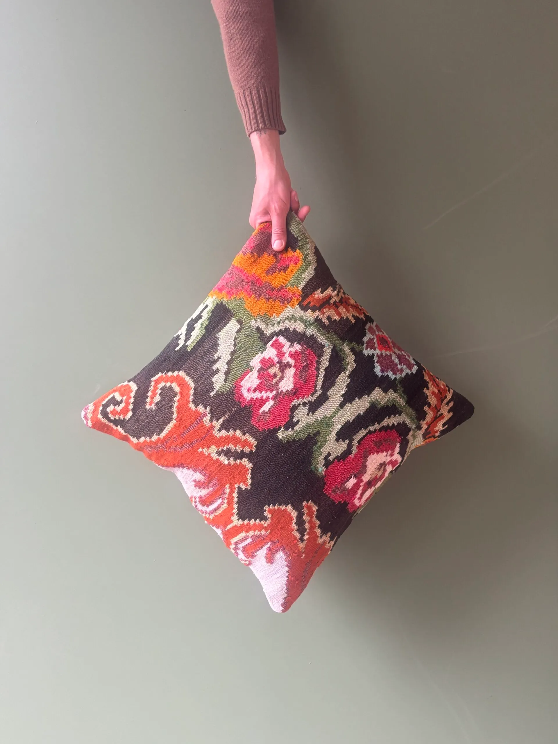 Black Moldovan Kilim Cushion - Image 2